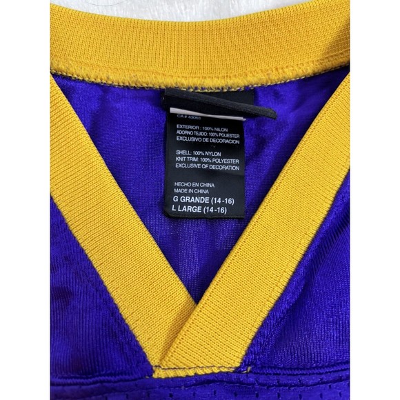 Adrian Peterson MINNESOTA VIKINGS Jersey Youth Large 14-16 #28 L Purple REEBOK - Picture 5 of 9